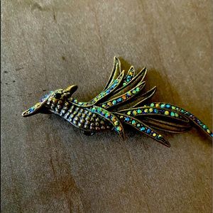 Vintage peacock brooch